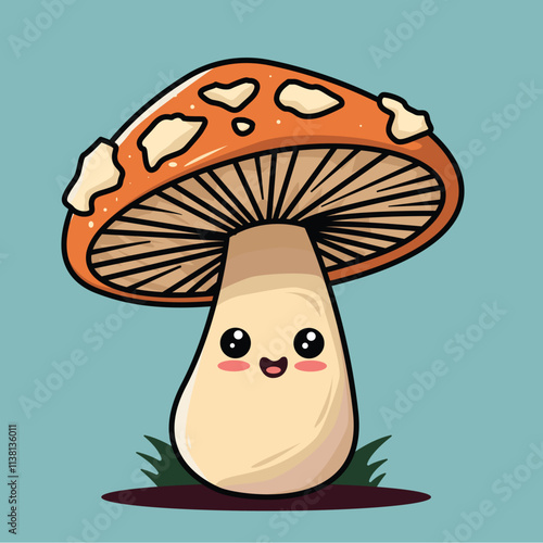 Illustration of the Entoloma sinuatum mushroom: Poisonous mushroom with a unique shape, detailed image illustration of the Entoloma sinuatum mushroom