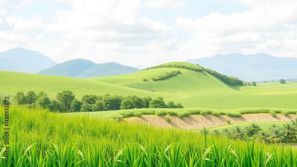 Fototapeta premium Realistic seamless grass border for nature-themed designs, natural, decoration