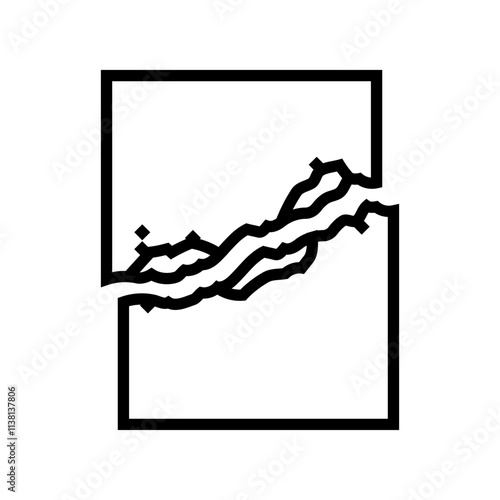 torn paper fracture line icon vector. torn paper fracture sign. isolated contour symbol black illustration