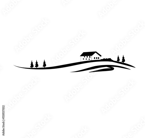 vineyard vector illustration rural landscape