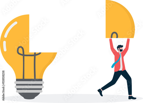 Business steal pieces of idea while team discussing about plagiarism. Illustration For Wallpaper, Banner, Background, Book Illustration, And Web Landing Page.
