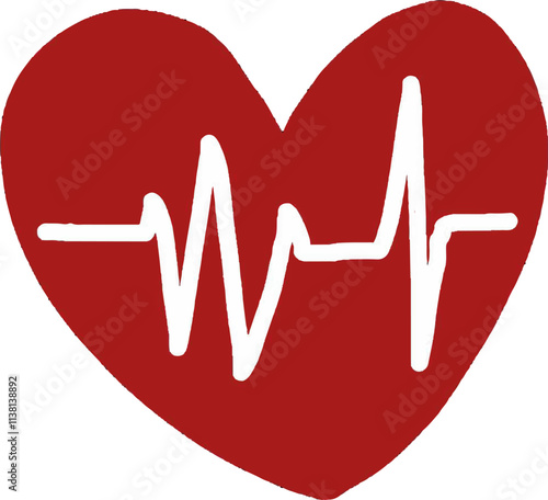 Heart rate symbol illustration artclip with isolated white background