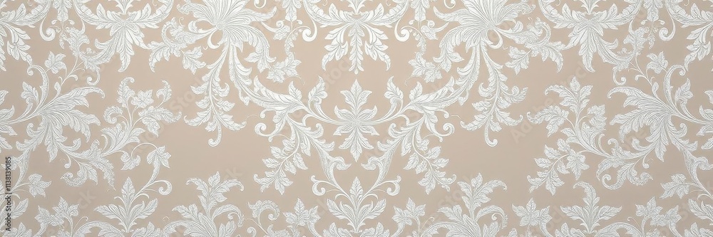 Seamless silver lace leaves wallpaper pattern with intricate design, stylish, wallpaper, design Seamless silver lace leaves wallpaper pattern with intricate design, stylish, wallpaper, design