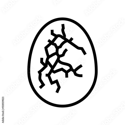 cracked eggshell fracture line icon vector. cracked eggshell fracture sign. isolated contour symbol black illustration