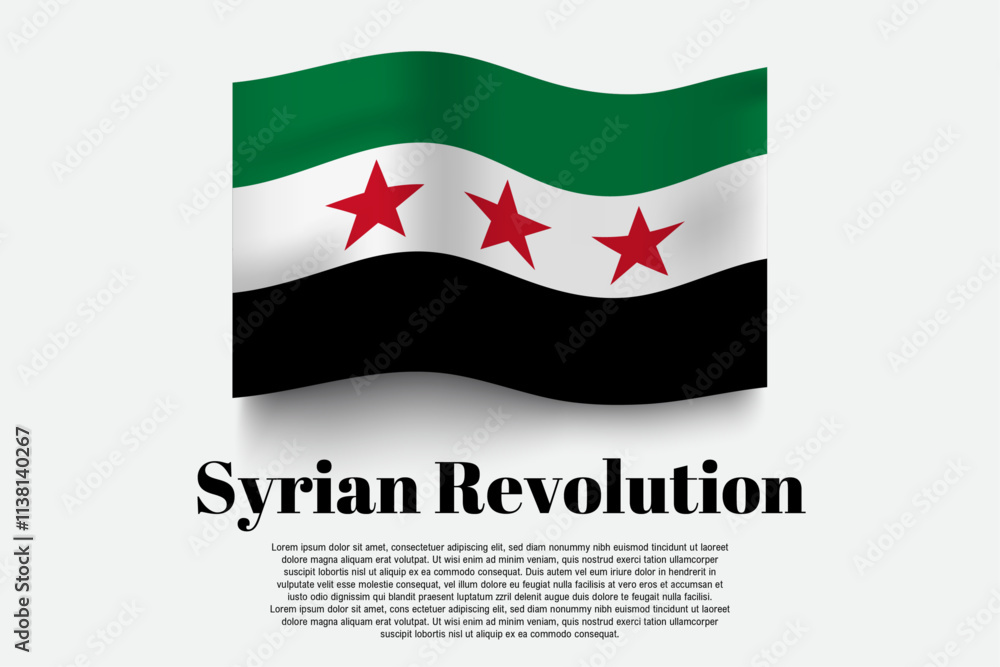 Syria flag waving form on gray background. Vector illustration. Syria flag waving form on gray background. Vector illustration.