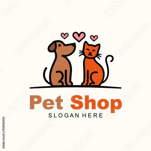Wallpaper Mural Modern style pets logos, icons. Dog, cat illustrations and symbols Torontodigital.ca