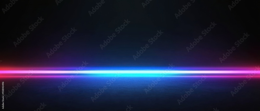 Vibrant Neon Light Strip on Dark Background, Futuristic Abstract Design Vibrant Neon Light Strip on Dark Background, Futuristic Abstract Design