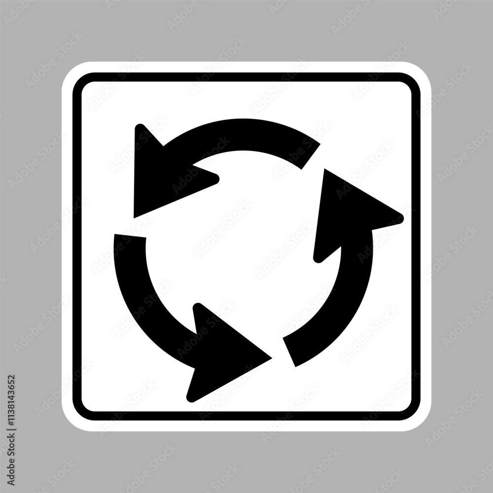 Roundabout Circulation Sign Arrows. Vector Roundabout Circulation Sign Arrows. Vector