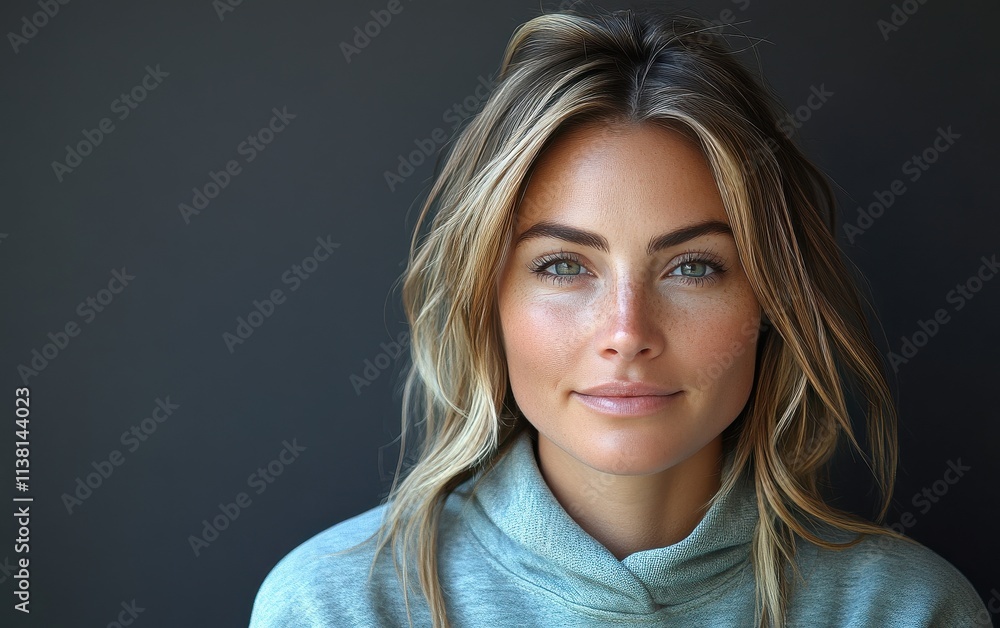 smiling beauty woman with casual sweatshirt in color background smiling beauty woman with casual sweatshirt in color background