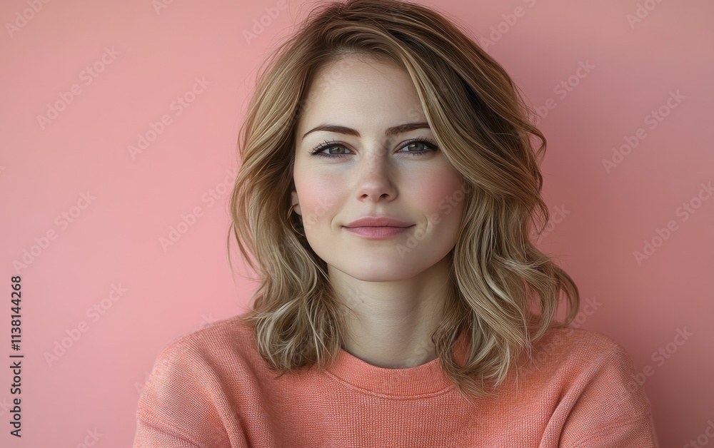 smiling beauty woman with casual sweatshirt in color background smiling beauty woman with casual sweatshirt in color background