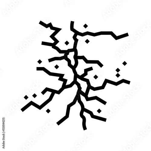 crack in ice fracture line icon vector. crack in ice fracture sign. isolated contour symbol black illustration