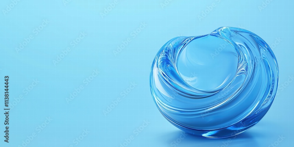 Elegant Blue Glass Sculpture Display Elegant Blue Glass Sculpture Display