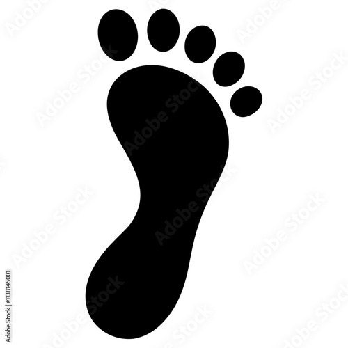 Human footprint silhouette, Single footprint art vector, Vector of single Human footprint, Vector illustration