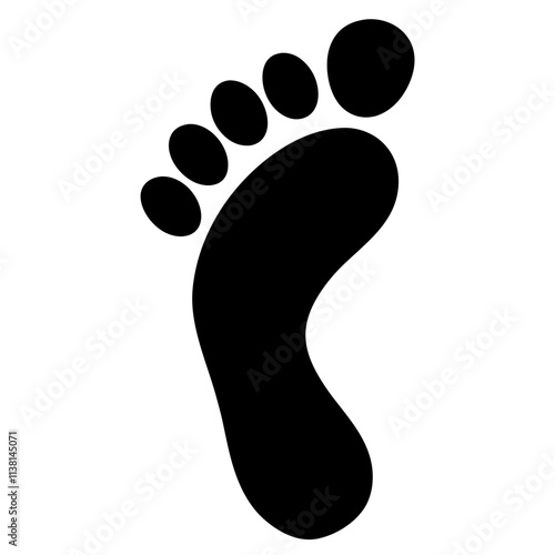 Human footprint silhouette, Single footprint art vector, Vector of single Human footprint, Vector illustration
