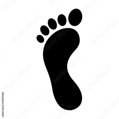 Human footprint silhouette, Single footprint art vector, Vector of single Human footprint, Vector illustration