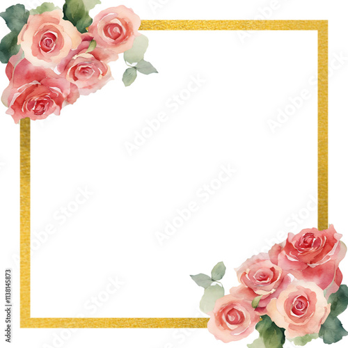 frame with roses