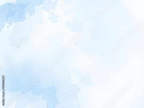 Abstract light blue watercolor background with soft and delicate strokes of paint, delicate, abstract