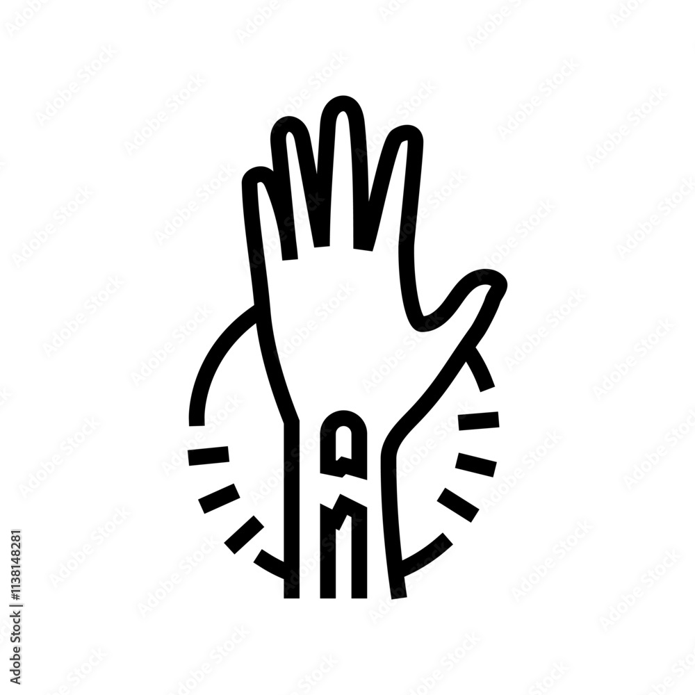 Obraz premium broken arm fracture injury line icon vector. broken arm fracture injury sign. isolated contour symbol black illustration