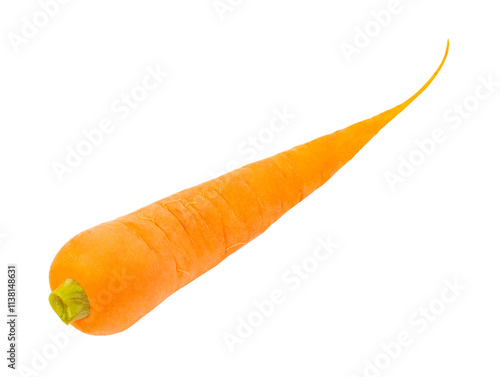 carrots one fresh, isolated on white background with clipping path