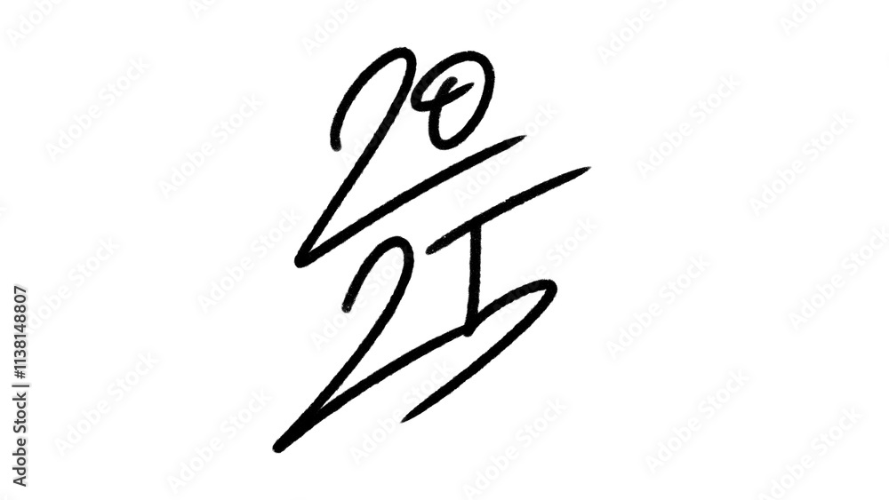 2025 hand drawn design for Happy New Year poster, Brochure design template 2025 hand drawn design for Happy New Year poster, Brochure design template
