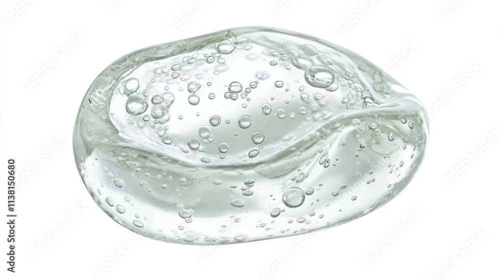 Image of a squeezed clear gel with lots of air bubbles floating inside. The smooth and shiny gel texture reflects light. The refreshing appearance is suitable for advertising skin care or cosmetic Image of a squeezed clear gel with lots of air bubbles floating inside. The smooth and shiny gel texture reflects light. The refreshing appearance is suitable for advertising skin care or cosmetic