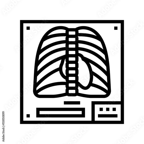 x ray fracture injury line icon vector. x ray fracture injury sign. isolated contour symbol black illustration