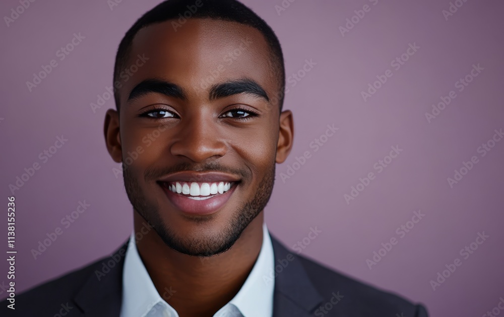Portrait of a smiling, confident African American businessman in a suit, studio background Portrait of a smiling, confident African American businessman in a suit, studio background