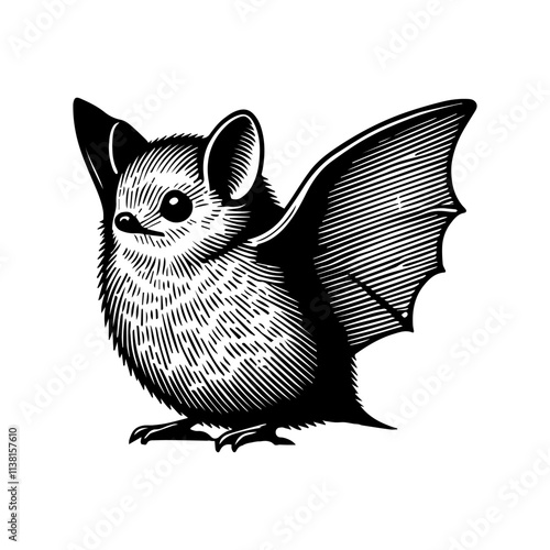 Simple Vector Icon of a Chilean Myotis – Logo Design Illustration