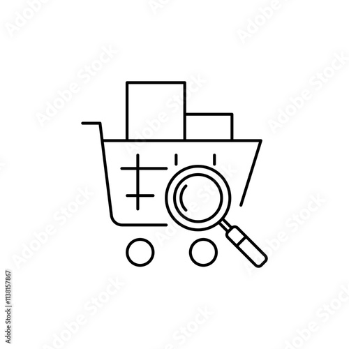 Product Search Outline Icon for online shopping.