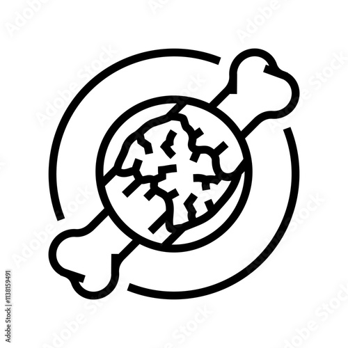 bone healing fracture injury line icon vector. bone healing fracture injury sign. isolated contour symbol black illustration