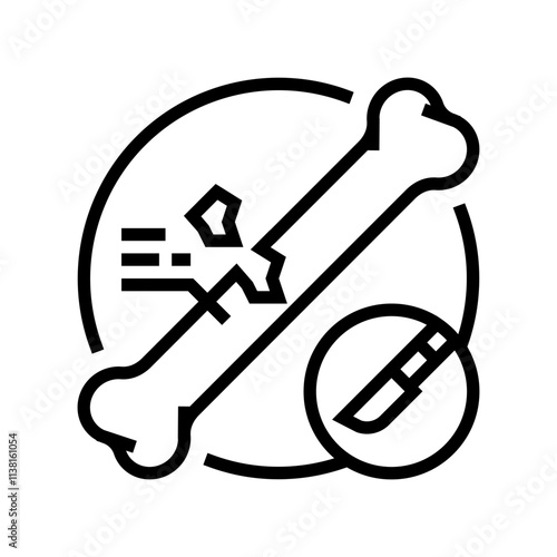 orthopedic surgery fracture injury line icon vector. orthopedic surgery fracture injury sign. isolated contour symbol black illustration