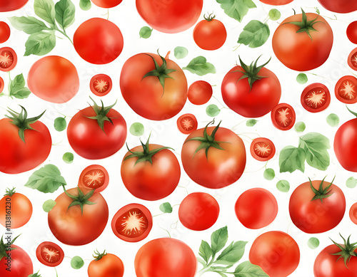 Transparent tomato creative watercolor background