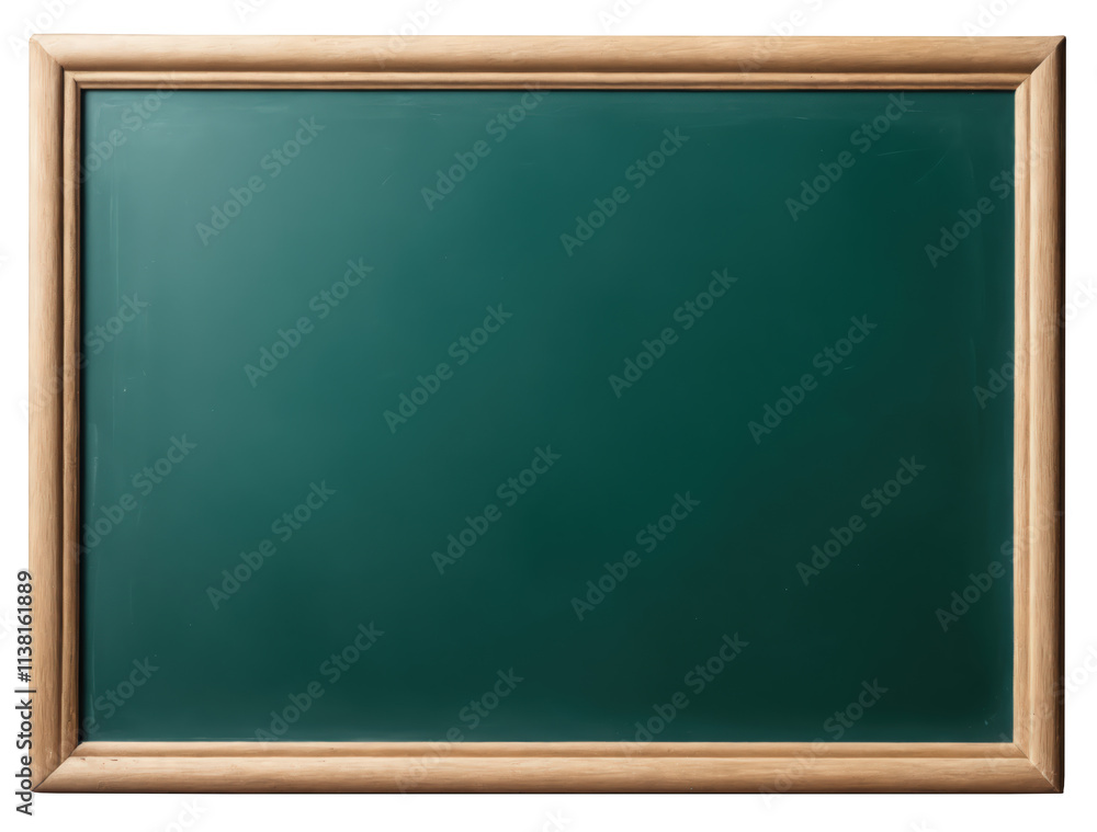 Empty green chalkboard with wooden frame, isolated on transparent background. AI generated. Empty green chalkboard with wooden frame, isolated on transparent background. AI generated.