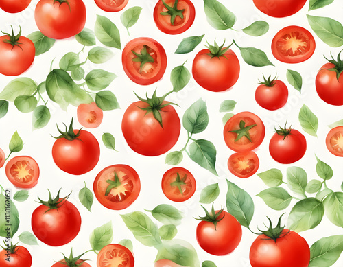 Transparent tomato creative watercolor background