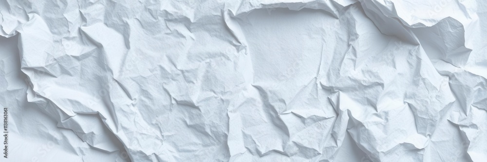 Crumpled white paper with shadows on a blue surface, texture, white, crumpled Crumpled white paper with shadows on a blue surface, texture, white, crumpled