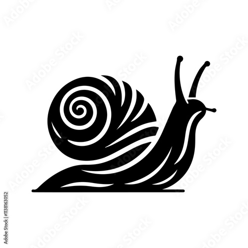 Simple Vector Icon of a sea snail – Logo Design Illustration