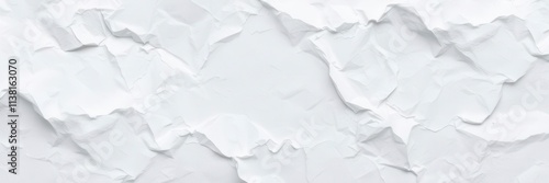 Wallpaper Mural Crumpled white paper with soft shadows on a white background, texture, surface, art Torontodigital.ca