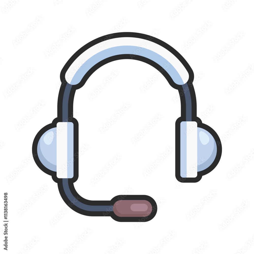 headphone with outline in flat vector design headphone with outline in flat vector design