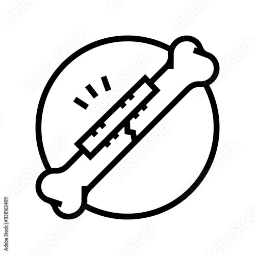 bone fixation plate fracture injury line icon vector. bone fixation plate fracture injury sign. isolated contour symbol black illustration