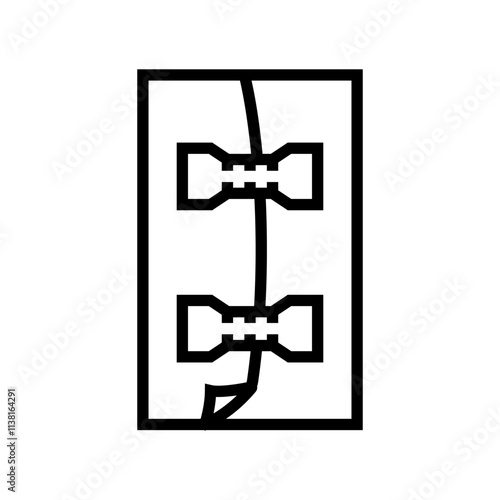 medical bandage roll fracture injury line icon vector. medical bandage roll fracture injury sign. isolated contour symbol black illustration