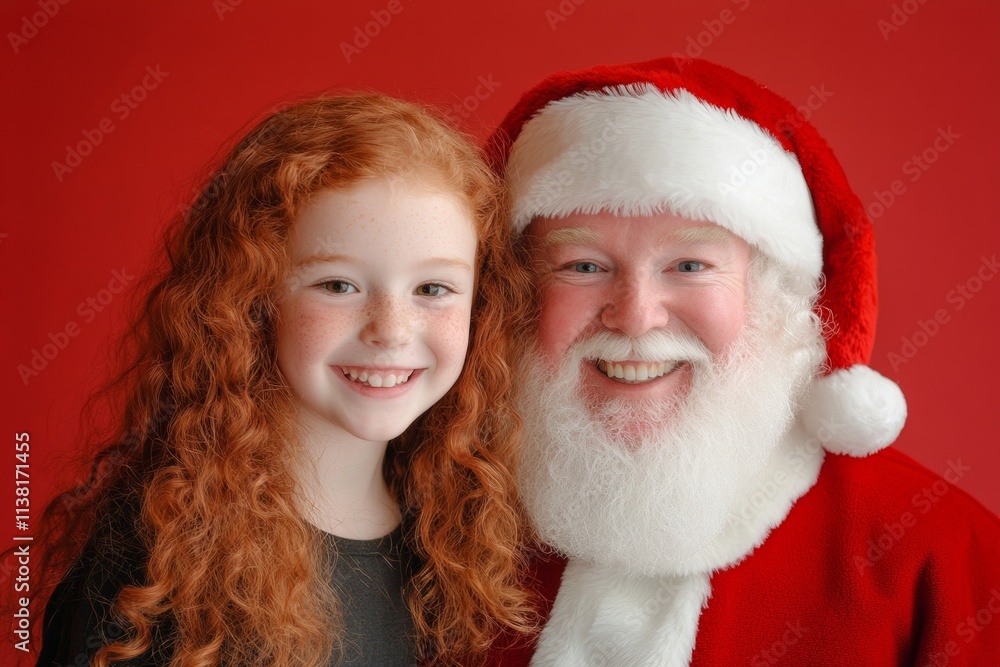 Isolated white child girl in festive knee on red background. Gleeful yule, attractive child girl! copy space. Santa lap photo theme. Kid design with santa. Christmas kid inspiration. Isolated white child girl in festive knee on red background. Gleeful yule, attractive child girl! copy space. Santa lap photo theme. Kid design with santa. Christmas kid inspiration.