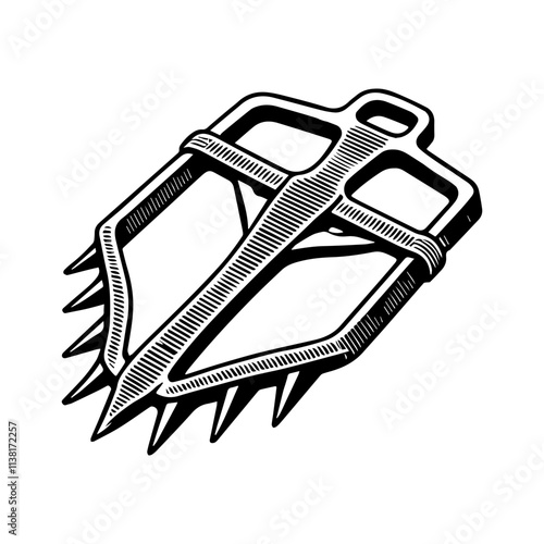 Simple Vector Icon of a crampons – Logo Design Illustration