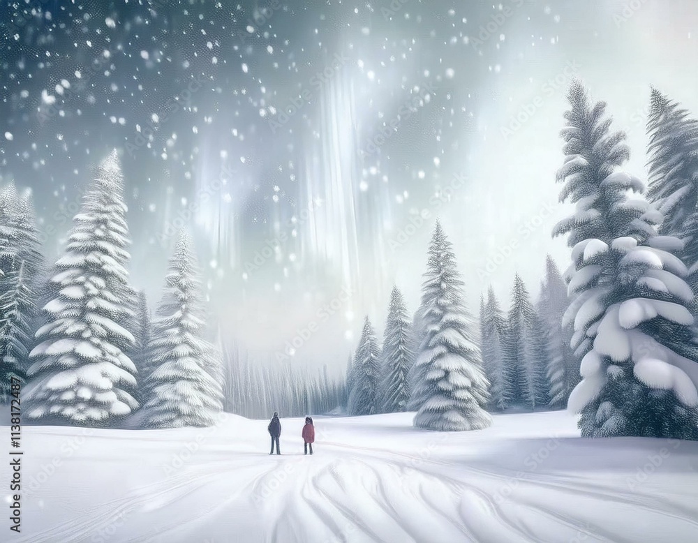 Fototapeta premium winter landscape with snow