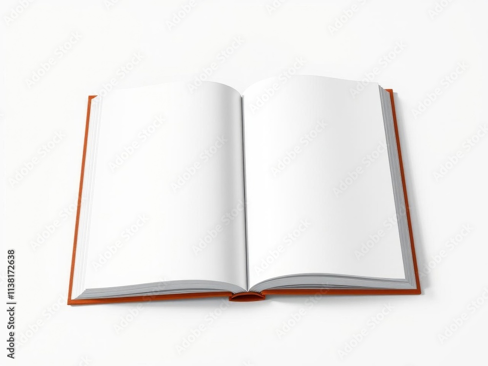 Two open soft cover books with blank pages next to each other on a flat surface, design, publishing, blank pages Two open soft cover books with blank pages next to each other on a flat surface, design, publishing, blank pages