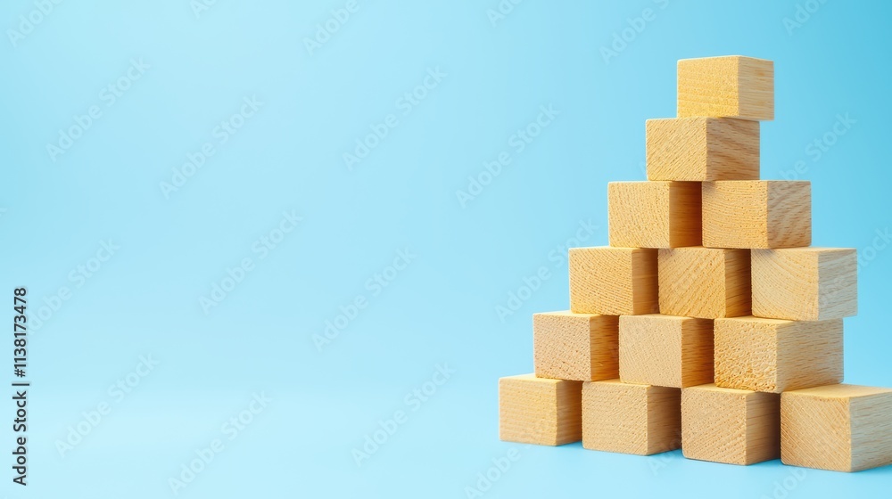 Creative close-up of tower formation with building blocks Creative close-up of tower formation with building blocks