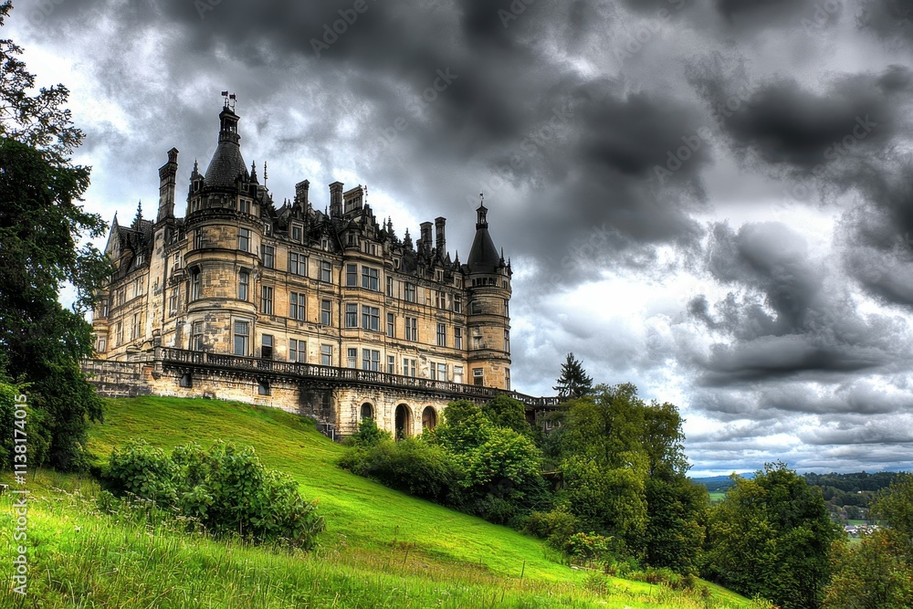 Fototapeta premium Ancient Castle on a Hill