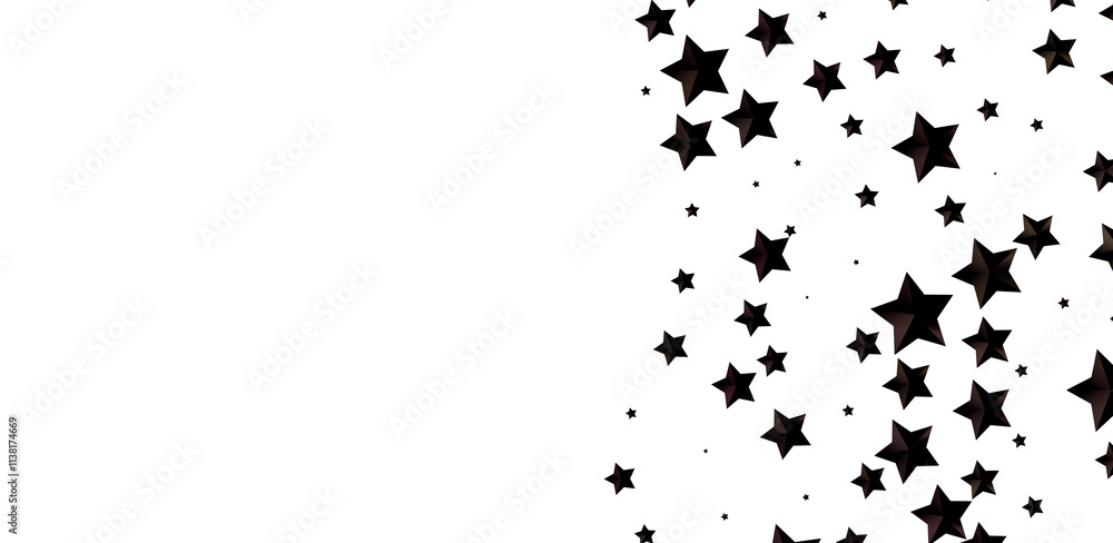 Fototapeta premium Twinkling Christmas Descent: Striking 3D Illustration Showcasing Falling Festive Twinkling Stars