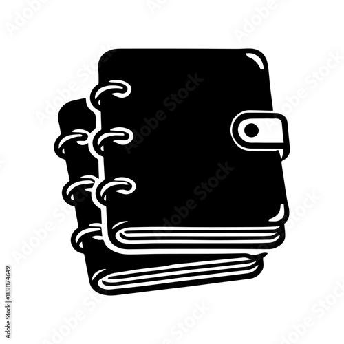 Simple Vector Icon of a Notebooks – Logo Design Illustration