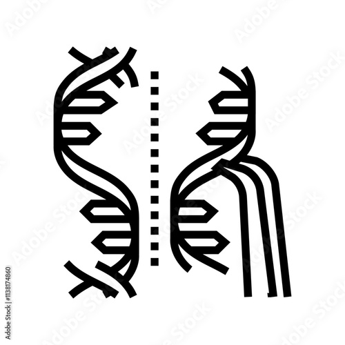 genome editing genetic engineering line icon vector. genome editing genetic engineering sign. isolated contour symbol black illustration