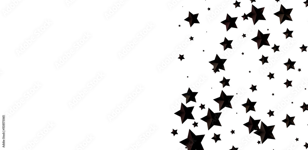 Fototapeta premium Twinkling Christmas Descent: Striking 3D Illustration Showcasing Falling Festive Twinkling Stars